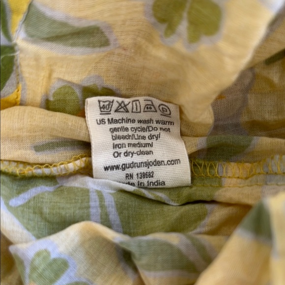 Gudrun Sjoden bouquet Floral Sleeveless Yellow and Green Dress M - Picture 6 of 7